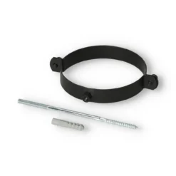 Ofen - Rohrschelle | 130 Mm Durchmesser | Schwarz-metallic | Mit Gewindestift